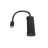 Conceptronic HUBBIES 4-poorts USB 3.0-hub, 2 USB-C- en 2 USB-A-aansluitingen, aluminium behuizing, USB-C-stekker