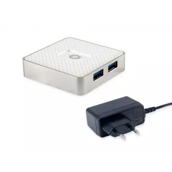Conceptronic HUBBIES03W interface-hub USB 3.2 Gen 1 (3.1 Gen 1) Micro-B 5000 Mbit/s wit
