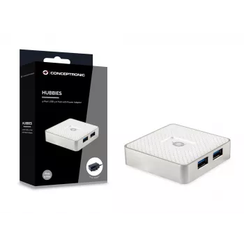 Conceptronic HUBBIES03W interface-hub USB 3.2 Gen 1 (3.1 Gen 1) Micro-B 5000 Mbit/s wit
