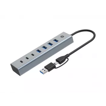 Conceptronic HUBBIES20G 7-poorts USB 3.0-hub, 5 Gbit/s, USB-C x 3, USB-A x 4