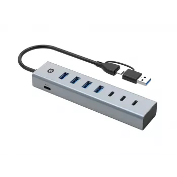 Conceptronic HUBBIES20G 7-poorts USB 3.0-hub, 5 Gbit/s, USB-C x 3, USB-A x 4
