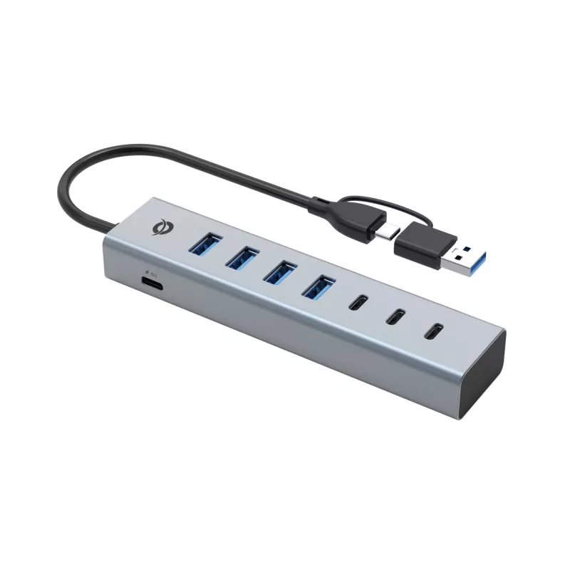 Conceptronic HUBBIES20G 7-poorts USB 3.0-hub, 5 Gbit/s, USB-C x 3, USB-A x 4