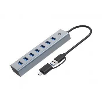Conceptronic HUBBIES21G 7-poorts USB 3.0-hub, 5 Gbit/s, USB-A x 7