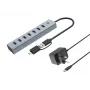 Conceptronic HUBBIES21GP 7-poorts USB 3.0-hub met voeding, 5 Gbit/s, USB-A x 7