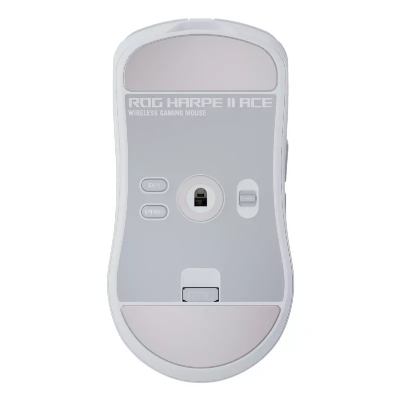 Gamingmuis ASUS ROG Harpe II Ace, rechtshandig, optisch 42.000 DPI, RF Wireless + Bluetooth + USB Type-A, 5 knoppen, wit