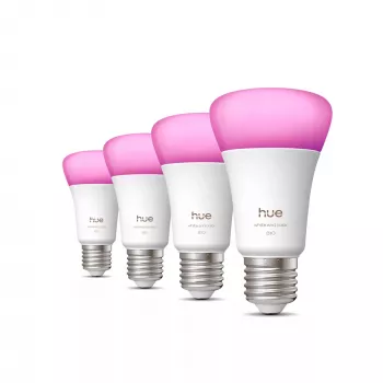 Smartlamp Philips A60 E27, Bluetooth/Zigbee, 6 W, 810 lm, wit, 4-pack