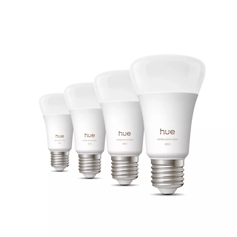 Smartlamp Philips A60 E27, Bluetooth/Zigbee, 6 W, 810 lm, wit, 4-pack