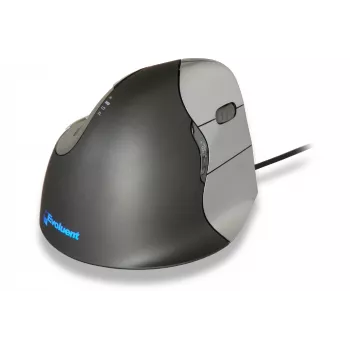 BakkerElkhuizen Evoluent 4, rechtshandig, verticaal ontwerp, laser, 2600 DPI, zwart, grijs, zilver