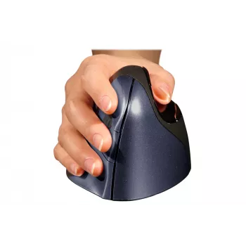 BakkerElkhuizen Evoluent 4 Wireless, rechtshandig, verticaal design, laser, RF draadloos, 2600 DPI, zwart, blauw