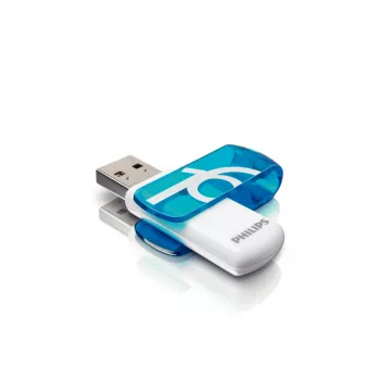 Philips USB-stick FM16FD05B/00, 16 GB, USB Type-A, 2.0, 14 MB/s, draaibaar, blauw, wit