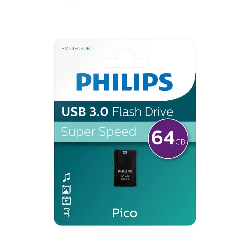 Philips Pico Edition 3.0 USB-stick 64 GB USB Type-A 3.2 Gen 1 (3.1 Gen 1) zwart