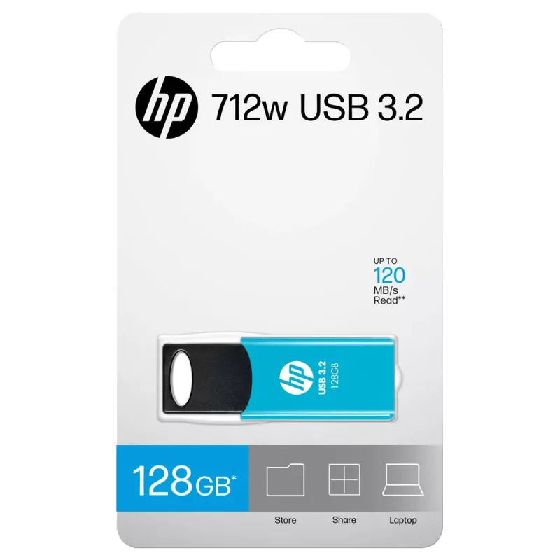 USB-flashdrive HP 712w 128 GB USB Type-A 3.2 Gen 1 (3.1 Gen 1) blauw schuif