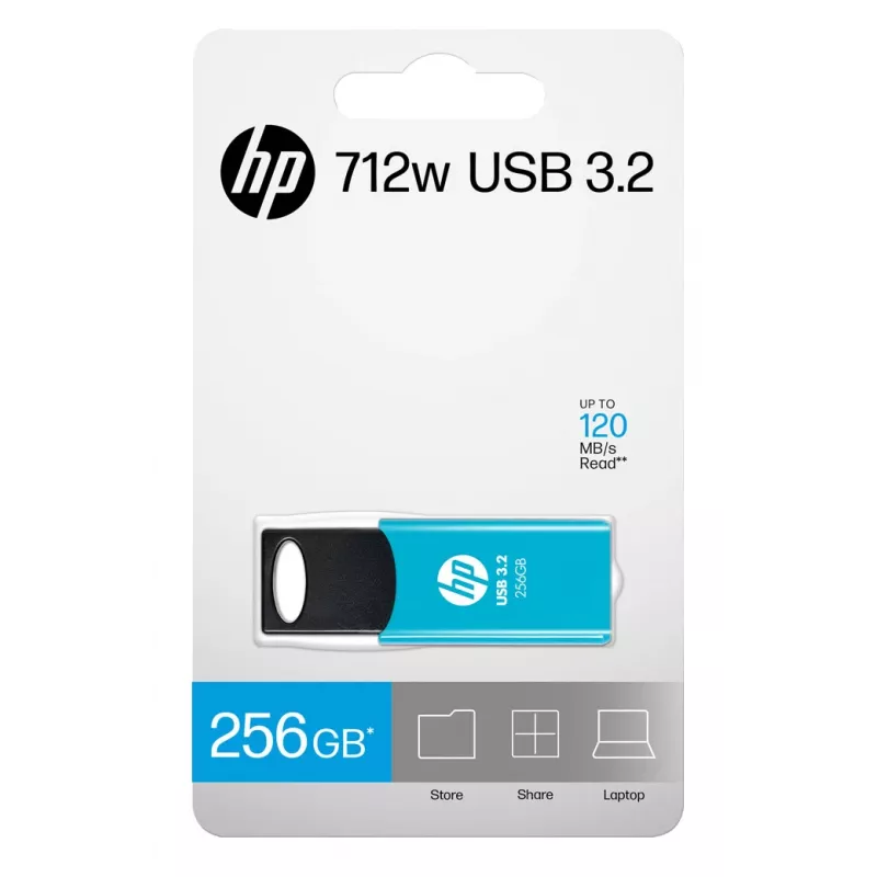 USB-flashdrive HP 712w 256 GB USB Type-A 3.2 Gen 1 (3.1 Gen 1) blauw — schuifformaat