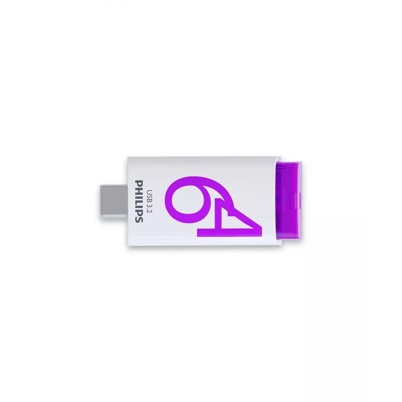 Philips Click USB-flashstation 64 GB USB Type-C 3.2 Gen 1 (3.1 Gen 1) Violet, Wit
