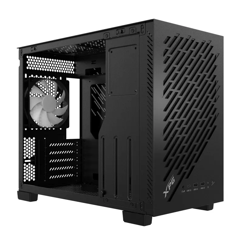 XPG VALOR AIR NANO MID-TOWER BEHUIZING - zwart, midi-tower, pc, zwart, micro-ATX, Mini-ITX, SPCC, 17 cm