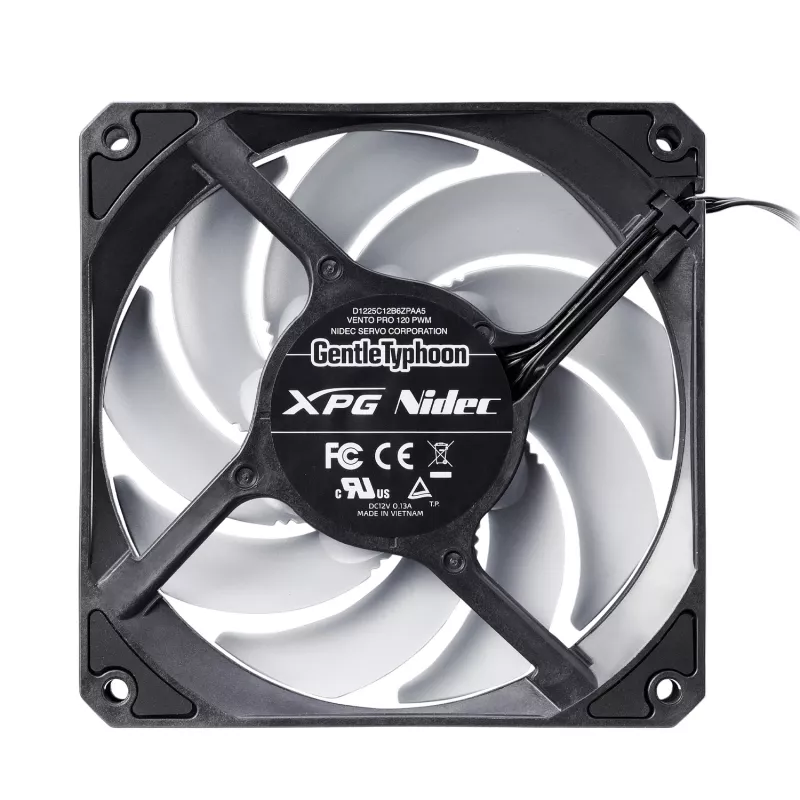 XPG VENTO PRO 120 PWM zwart, ventilator, 12 cm, 450 tpm, 2500 tpm, zwart, wit