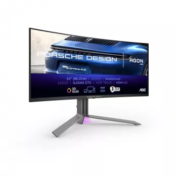 AOC Porsche PD34 computermonitor 86,4 cm (34 inch) 3440 x 1440 pixel Wide Quad HD QD-OLED zwart