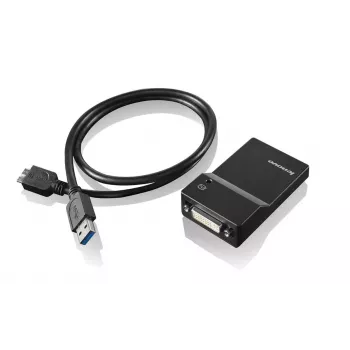 Lenovo USB 3.0 - DVI/VGA USB-grafische adapter 2048 x 1152 pixel zwart