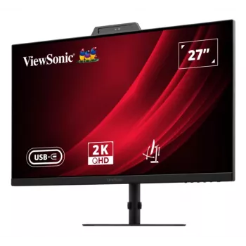 27 inch ViewSonic VG2741V-2K computermonitor, 2560×1440 QHD, 4 ms, IPS/LCD, ingebouwde luidsprekers, VESA, in hoogte verstelbaar, zwart