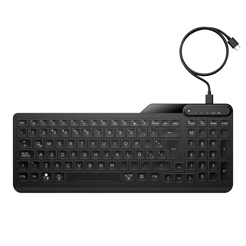 HP 400 verlicht bedraad toetsenbord volledig formaat USB zwart