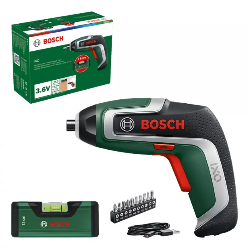 Accuschroevendraaier Bosch IXO 7 met 32-delige bitset, oplaadbare handschroevendraaier