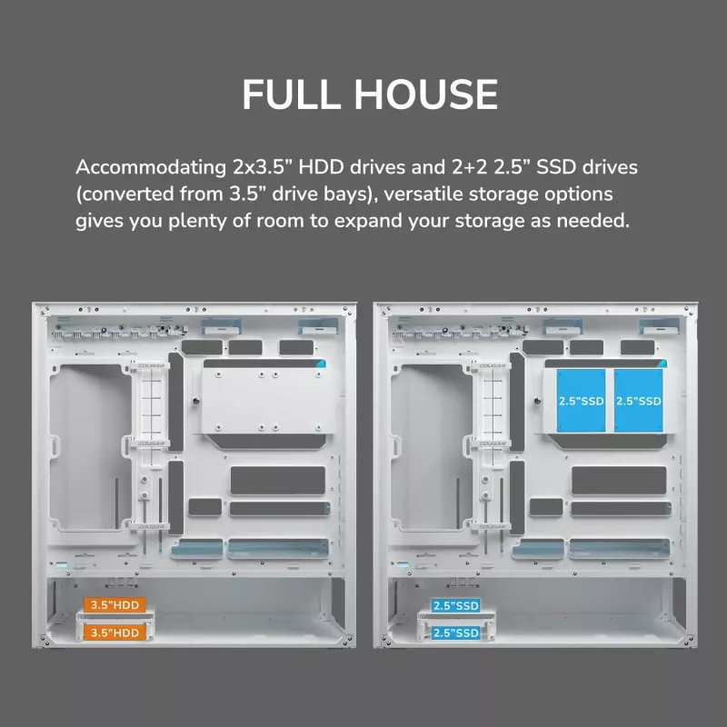COUGAR Midi-Tower behuizing, CFV235, ARGB, mesh, zwart