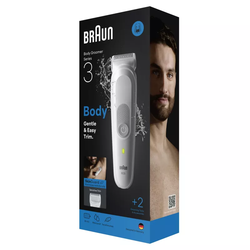 Braun Series 3 lichaamshaartrimmer/scheerapparaat, lichtgrijs