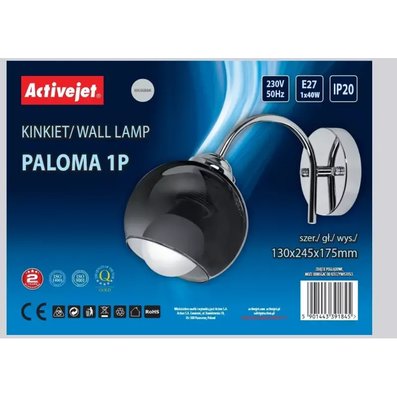 Activejet AJE-PALOMA 1P E27 1x40W wandlamp