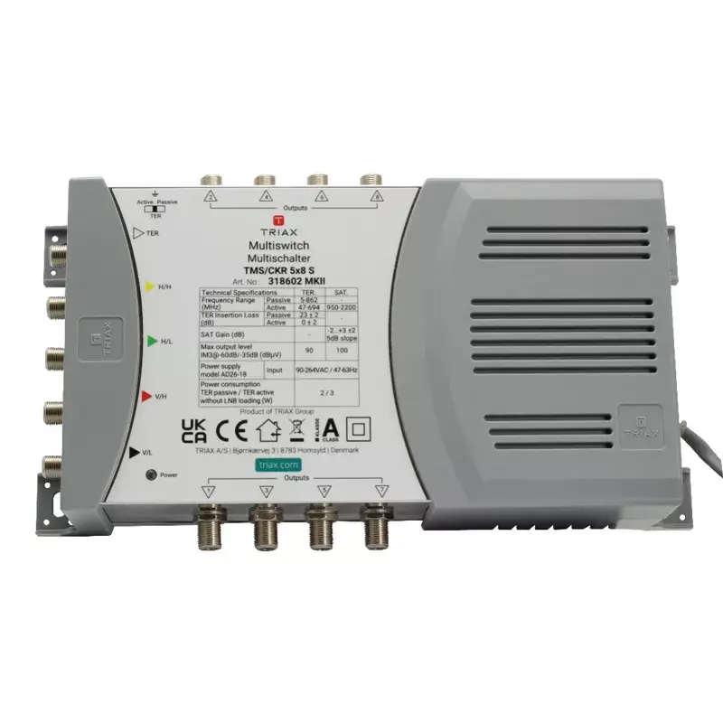 Satelliet-multiswitch Triax 318602 5 ingangen 8 uitgangen