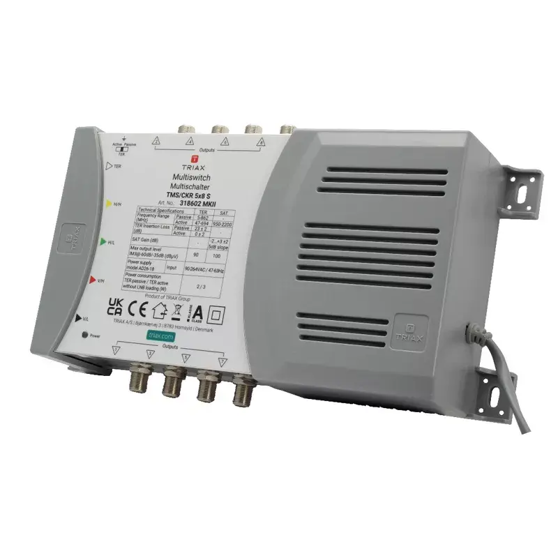 Satelliet-multiswitch Triax 318602 5 ingangen 8 uitgangen