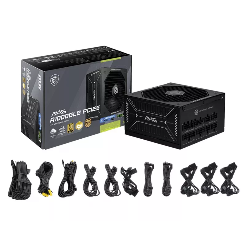 MSI MAG A1000GLS PCIE5 voeding 1000 W 24-polig ATX ATX zwart