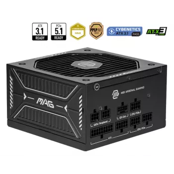 Voeding MSI MAG A750GLS PCIE5 750W 24-pin ATX volledig modulair 80 PLUS Gold zwart