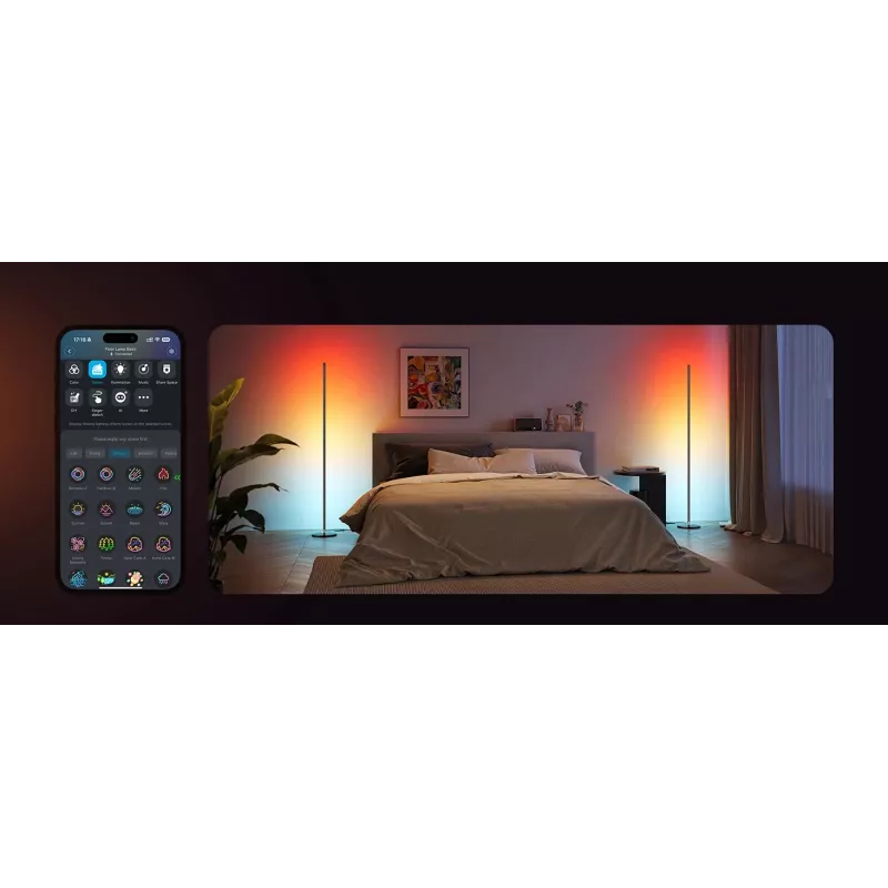 Vloerlamp Govee Matter RGBICW H8076C13 — slimme LED-verlichting met RGBIC en instelbaar wit