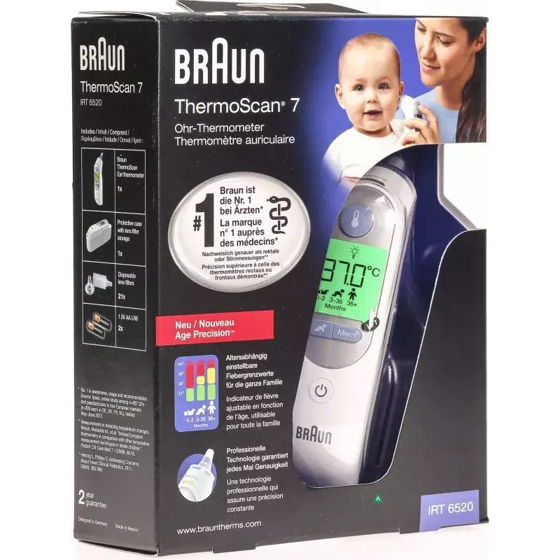 Oorthermometer Braun ThermoScan 7 IRT6520 wit