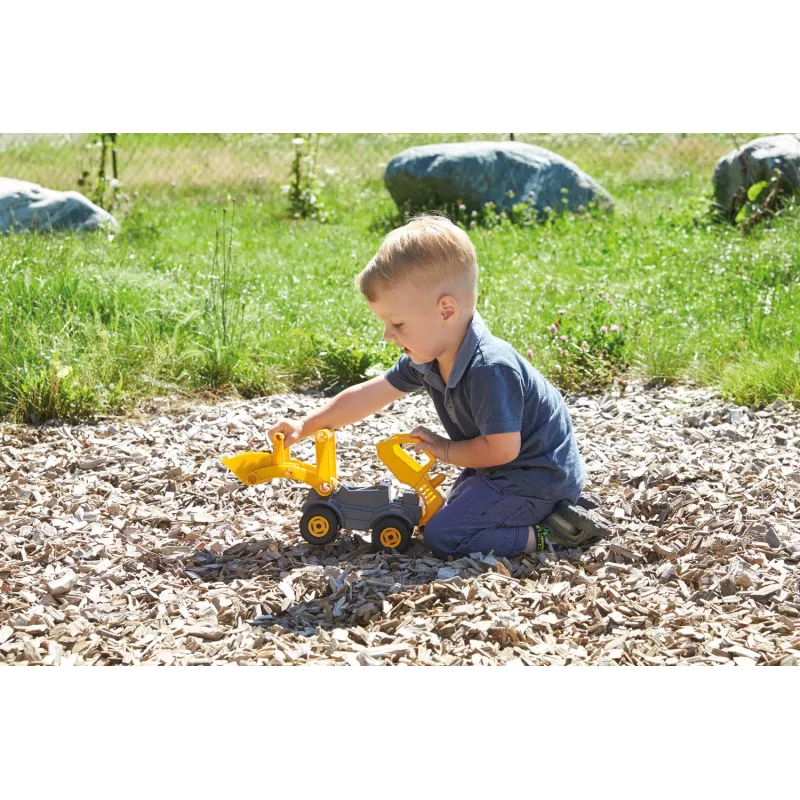 Lena EcoActives Earth Mover, tractor, 2 jaar, kunststof, hout, zwart, grijs, geel