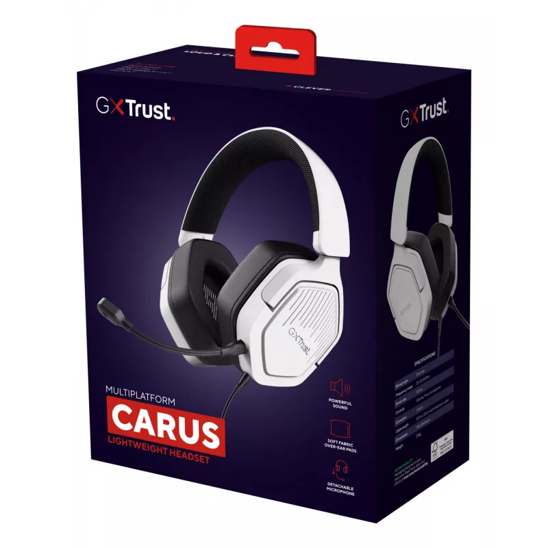 Trust GXT492W Carus headset bedraad hoofdband gaming wit