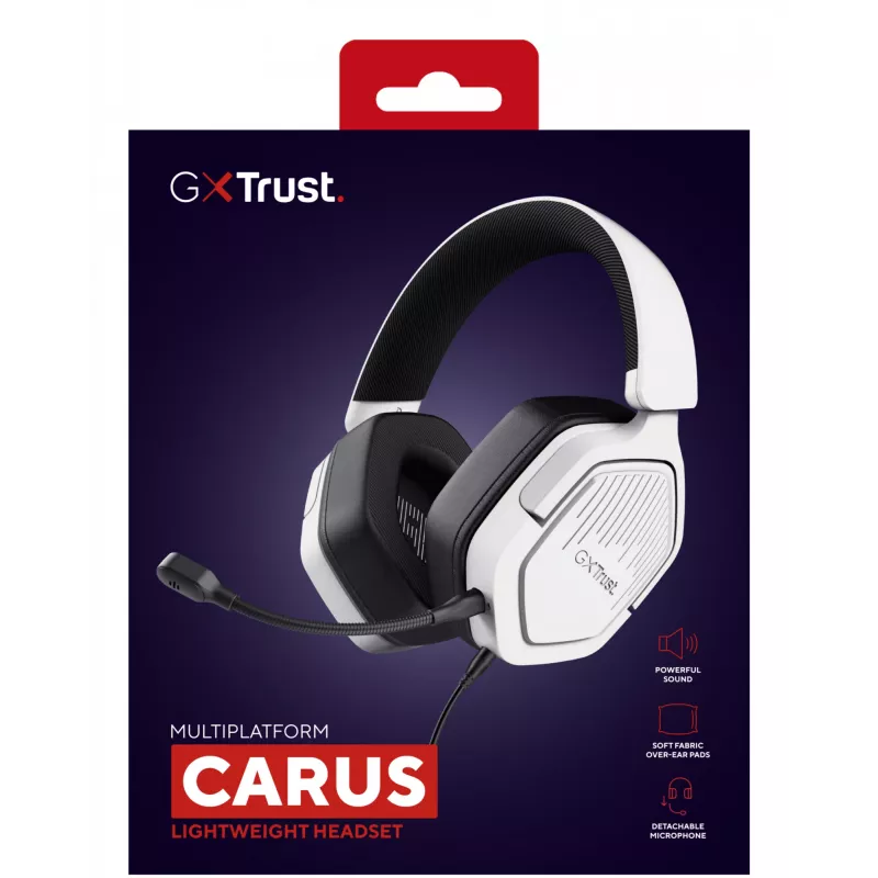 Trust GXT492W Carus headset bedraad hoofdband gaming wit