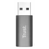 Trust Calyx USB Type-C USB Type-A grijs aansluiting 1 USB Type-C aansluiting 2 USB Type-A