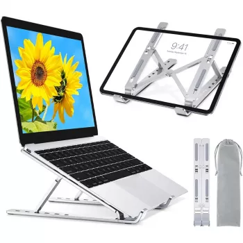 Laptopstandaard Techly ICA-TBL 134TY zilver aluminium hoogte 55-155mm