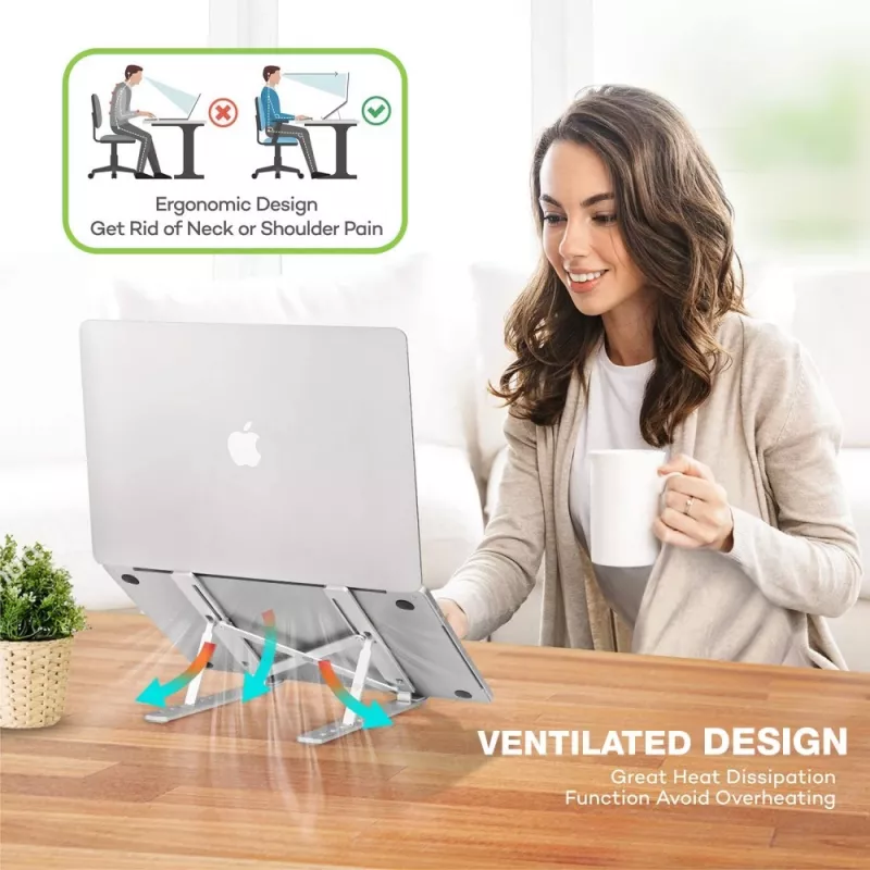 Techly ICA-TBL 134TY laptop-/tabletstandaard, opvouwbaar, verstelbare kantelhoek