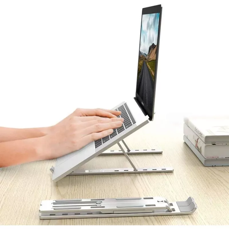 Techly ICA-TBL 134TY laptop-/tabletstandaard, opvouwbaar, verstelbare kantelhoek