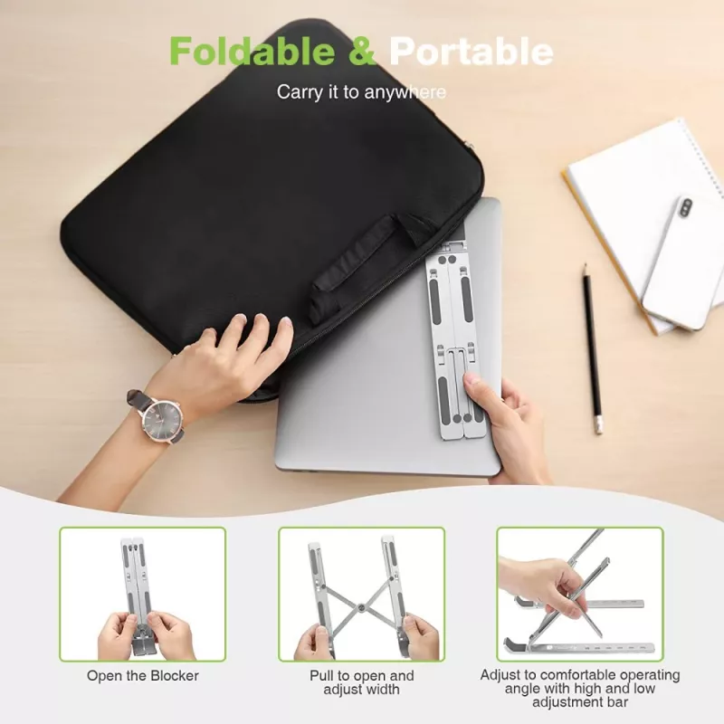 Techly ICA-TBL 134TY laptop-/tabletstandaard, opvouwbaar, verstelbare kantelhoek