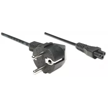 Manhattan netkabel, Euro-2-polig (CEE 7/4 Schuko)-stekker naar C5-bus (klaverblad/driehoek), 1,8 m, 16 A, kabel, levenslange garantie
