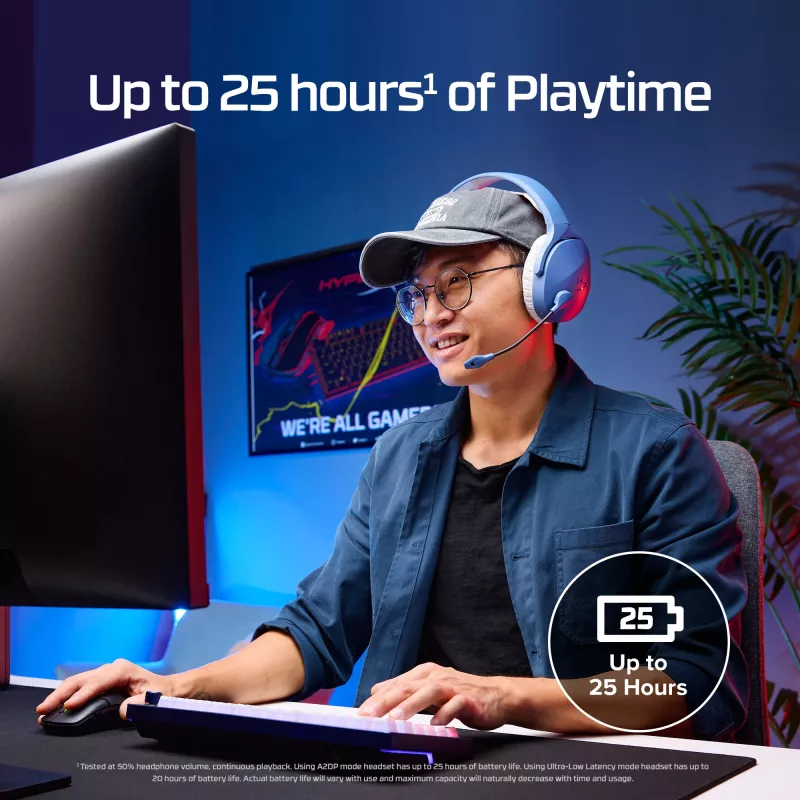 HyperX Cloud Jet - Draadloze gaming-headset (lichtblauw)