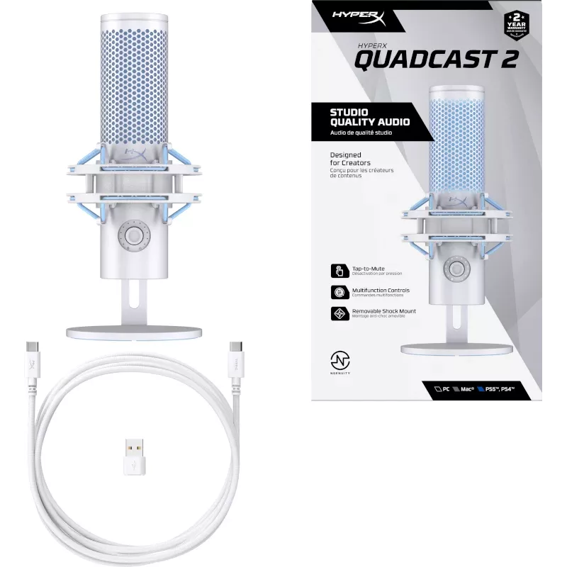 HyperX QuadCast 2 - USB-microfoon (frost)