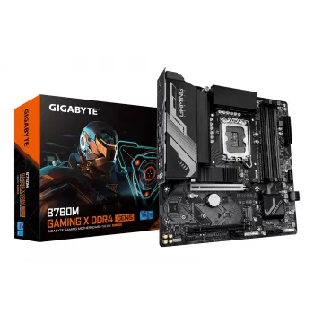 Moederbord GIGABYTE B760M GAMING X DDR4 GEN5, Micro ATX, LGA1700, B760, 4x DIMM tot 128 GB, 2x PCIe 4.0 M.2, 2.5GbE