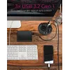 ICY BOX IB-HUB1430-CR In-Desk USB 3.2 Gen 1 multipoort-hub, zwart