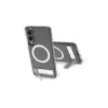dbramante1928 Iceland Ultra D3O Qi2 Kick IMEDCL006789 achterkant met standaard voor Samsung Galaxy S25 Edge, transparant