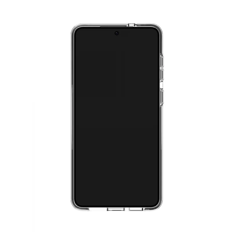 dbramante1928 Iceland Ultra D3O Qi2 Kick IMEDCL006789 achterkant met standaard voor Samsung Galaxy S25 Edge, transparant