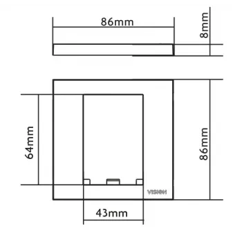 Wandplaat schakelaarafdekking Vision TC3 SURR1G wit